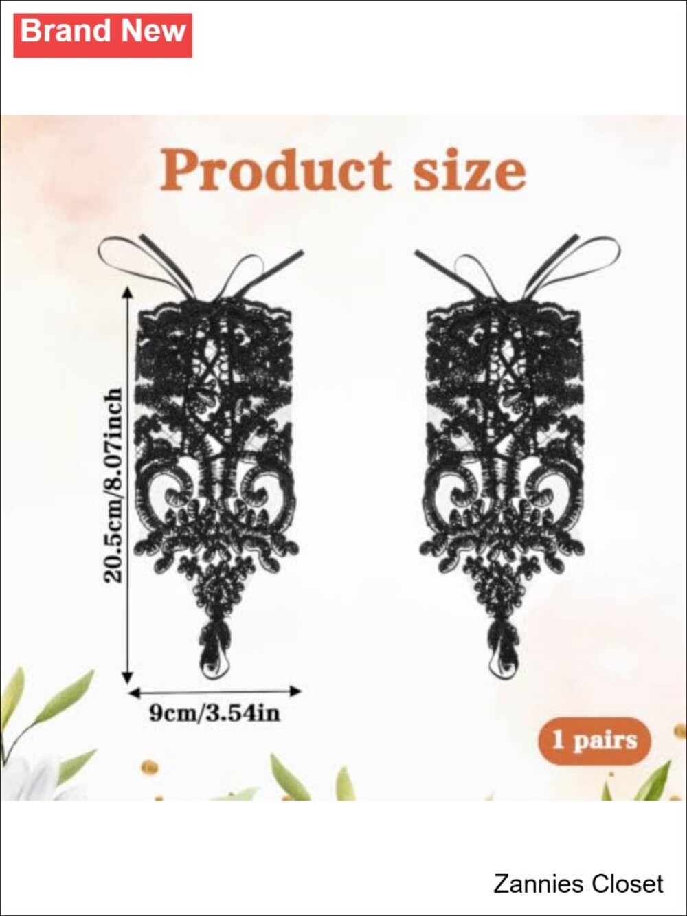 👻 Women's Lace Fingerless Gloves Wedding Party Gothic Cosplay - Picture 3 of 6